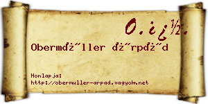 Obermüller Árpád névjegykártya